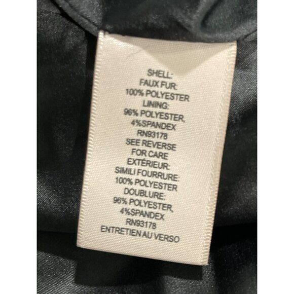 $158 Black Faux Fur Oversized Jacket Size XS By Philosophy NWT - Picture 4 of 4